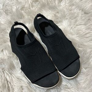 Remonte Jocelyn 55 Black White Stretch Knit Wedge Sandals Size EU 38 - US 7/7.5